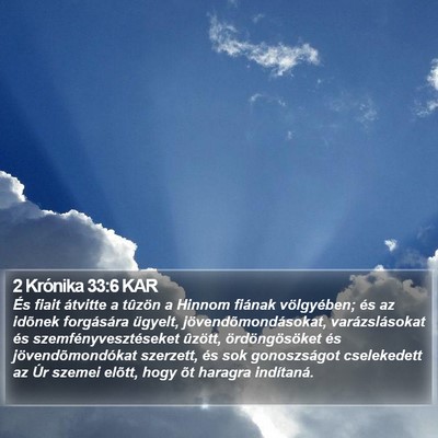 2 Krónika 33:6 KAR Bible Verse Image