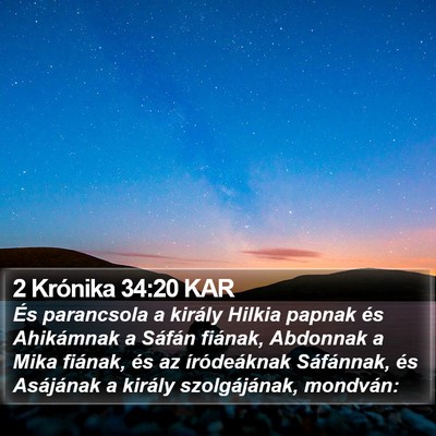 2 Krónika 34:20 KAR Bible Verse Image