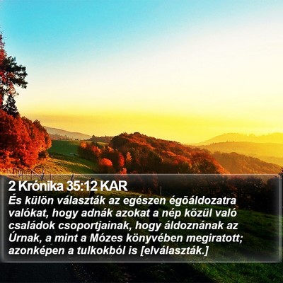 2 Krónika 35:12 KAR Bible Verse Image