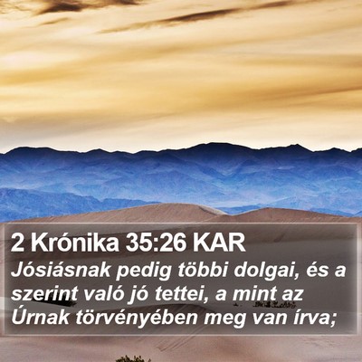 2 Krónika 35:26 KAR Bible Verse Image