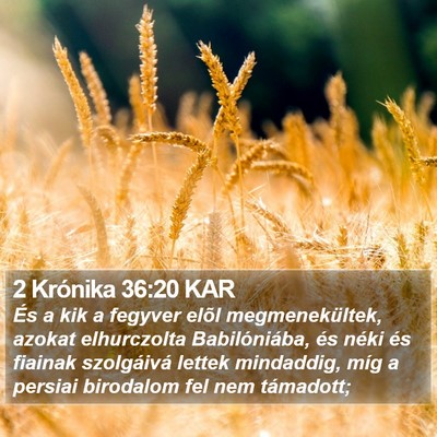 2 Krónika 36:20 KAR Bible Verse Image