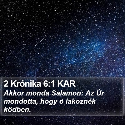 2 Krónika 6:1 KAR Bible Verse Image