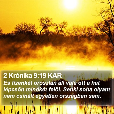 2 Krónika 9:19 KAR Bible Verse Image