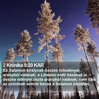 2 Krónika 9:20 KAR Bible Verse Image