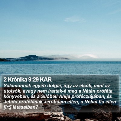 2 Krónika 9:29 KAR Bible Verse Image