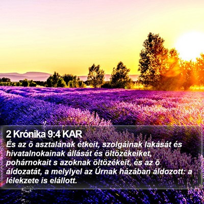 2 Krónika 9:4 KAR Bible Verse Image