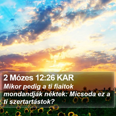 2 Mózes 12:26 KAR Bible Verse Image