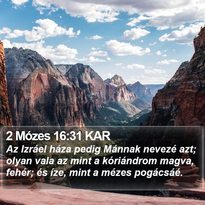 2 Mózes 16:31 KAR Bible Verse Image