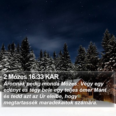 2 Mózes 16:33 KAR Bible Verse Image