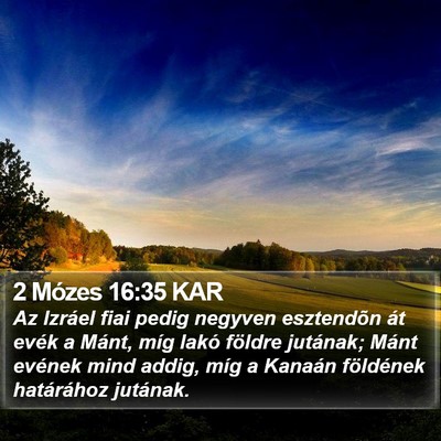 2 Mózes 16:35 KAR Bible Verse Image