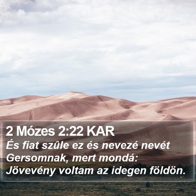 2 Mózes 2:22 KAR Bible Verse Image