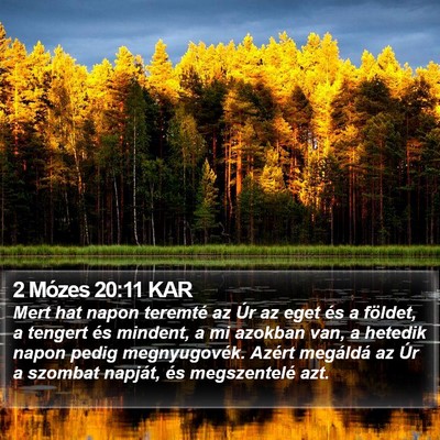 2 Mózes 20:11 KAR Bible Verse Image