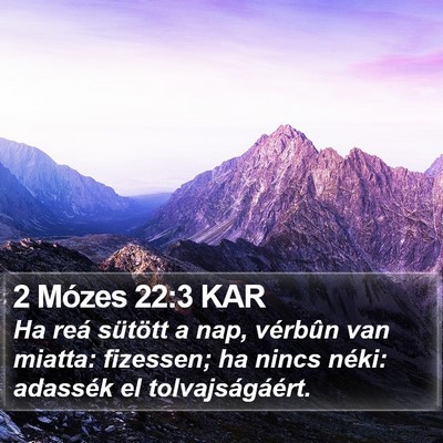 2 Mózes 22:3 KAR Bible Verse Image