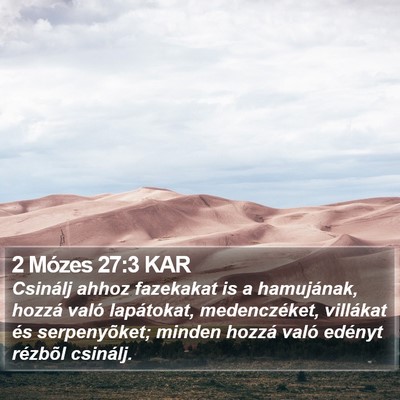 2 Mózes 27:3 KAR Bible Verse Image