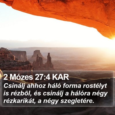 2 Mózes 27:4 KAR Bible Verse Image