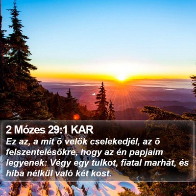 2 Mózes 29:1 KAR Bible Verse Image
