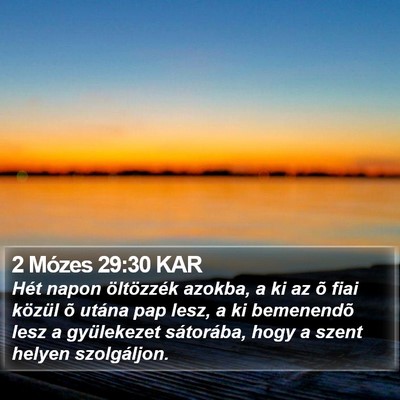 2 Mózes 29:30 KAR Bible Verse Image