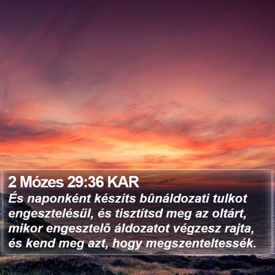 2 Mózes 29:36 KAR Bible Verse Image