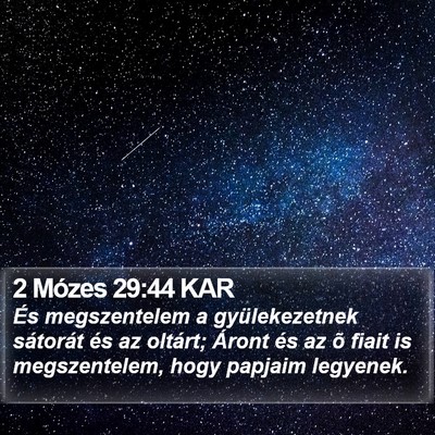 2 Mózes 29:44 KAR Bible Verse Image