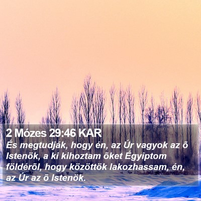 2 Mózes 29:46 KAR Bible Verse Image
