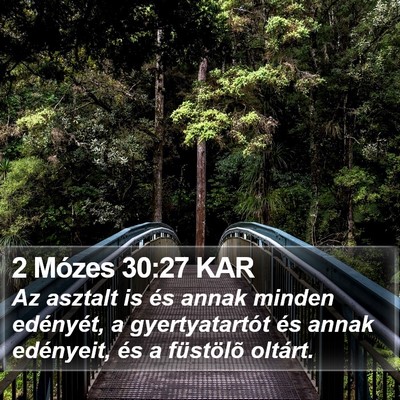 2 Mózes 30:27 KAR Bible Verse Image