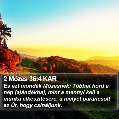 2 Mózes 36:4 KAR Bible Verse Image
