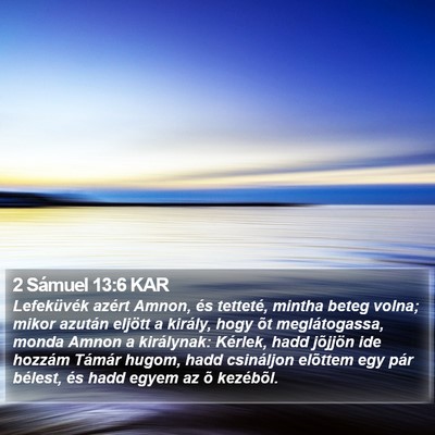 2 Sámuel 13:6 KAR Bible Verse Image