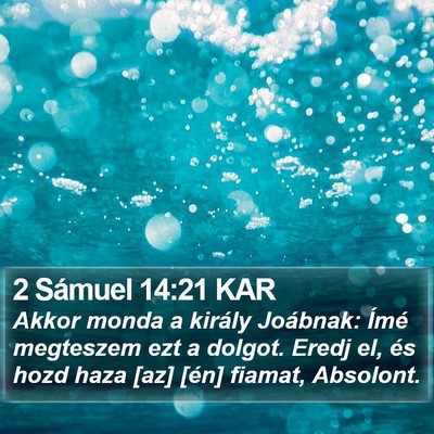 2 Sámuel 14:21 KAR Bible Verse Image
