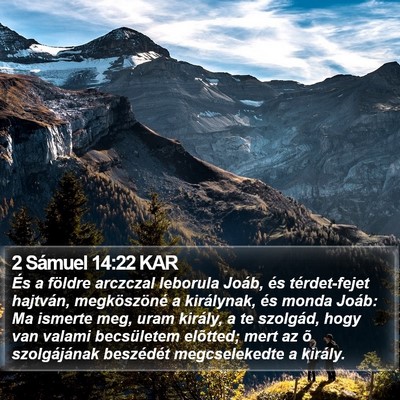 2 Sámuel 14:22 KAR Bible Verse Image
