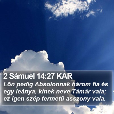 2 Sámuel 14:27 KAR Bible Verse Image
