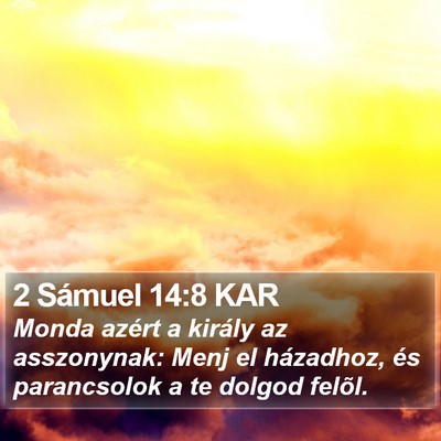 2 Sámuel 14:8 KAR Bible Verse Image