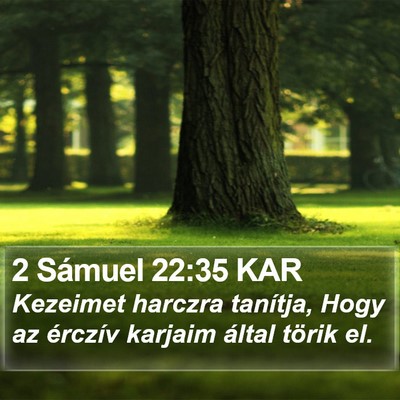2 Sámuel 22:35 KAR Bible Verse Image