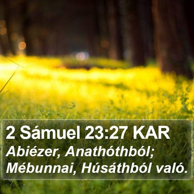 2 Sámuel 23:27 KAR Bible Verse Image