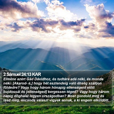 2 Sámuel 24:13 KAR Bible Verse Image