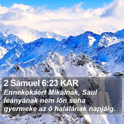 2 Sámuel 6:23 KAR Bible Verse Image