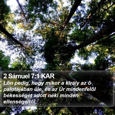 2 Sámuel 7:1 KAR Bible Verse Image