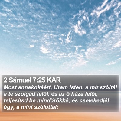 2 Sámuel 7:25 KAR Bible Verse Image