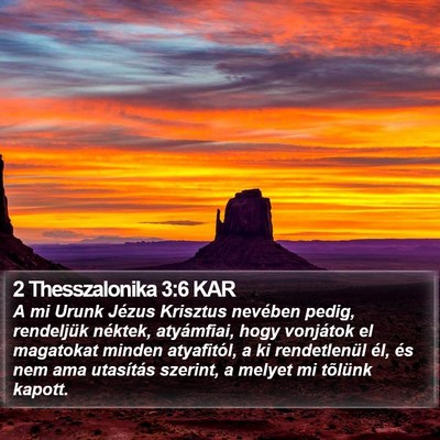2 Thesszalonika 3:6 KAR Bible Verse Image