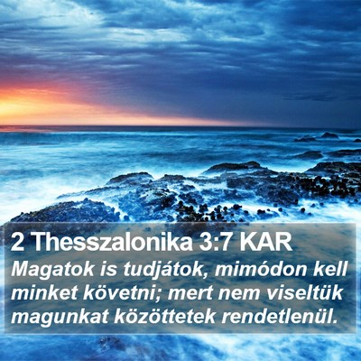 2 Thesszalonika 3:7 KAR Bible Verse Image