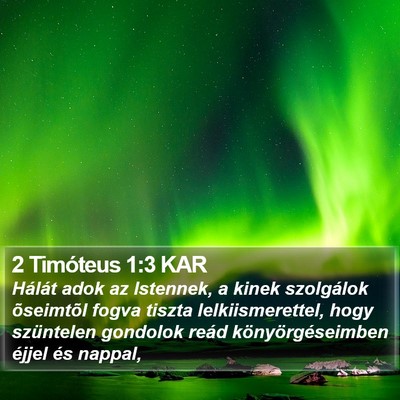 2 Timóteus 1:3 KAR Bible Verse Image