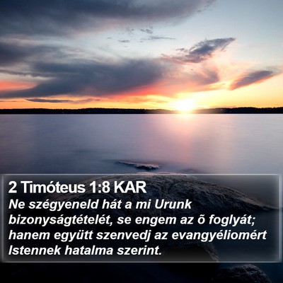 2 Timóteus 1:8 KAR Bible Verse Image