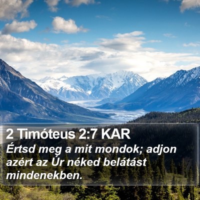 2 Timóteus 2:7 KAR Bible Verse Image
