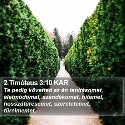 2 Timóteus 3:10 KAR Bible Verse Image