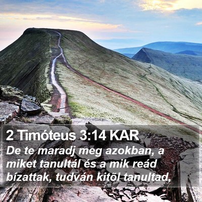 2 Timóteus 3:14 KAR Bible Verse Image