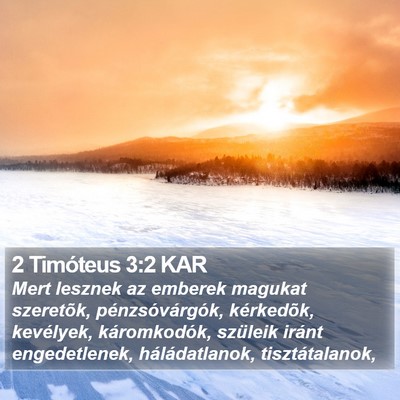 2 Timóteus 3:2 KAR Bible Verse Image