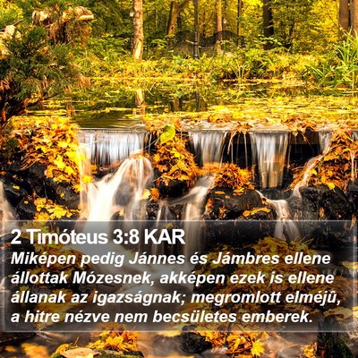 2 Timóteus 3:8 KAR Bible Verse Image