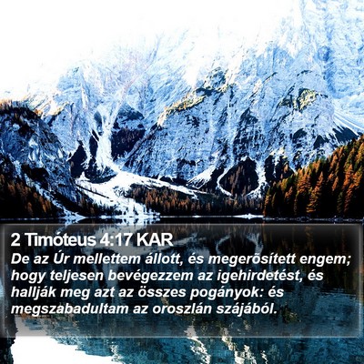 2 Timóteus 4:17 KAR Bible Verse Image