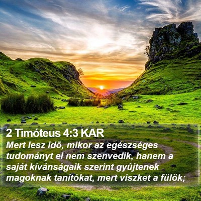 2 Timóteus 4:3 KAR Bible Verse Image