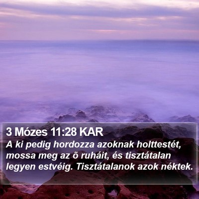 3 Mózes 11:28 KAR Bible Verse Image