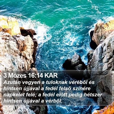 3 Mózes 16:14 KAR Bible Verse Image